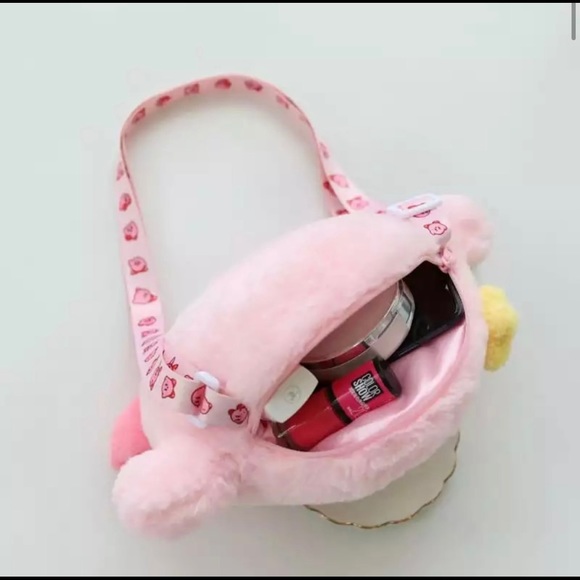 Cute Kirby star plush adjustable strap crossbody purse bag - Picture 3 of 5
